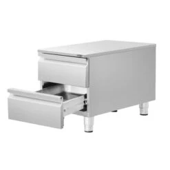 Schubladenschrank - Edelstahl - 400x660mm - 2 Schubladen -Küchenbedarf Discounter SS2K466 E 2 d72d