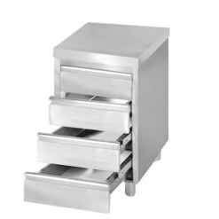 Schubladenschrank PREMIUM - 0,5 M - Mit 4 Schubladen -Küchenbedarf Discounter SS4K57 clean 6ec9 1