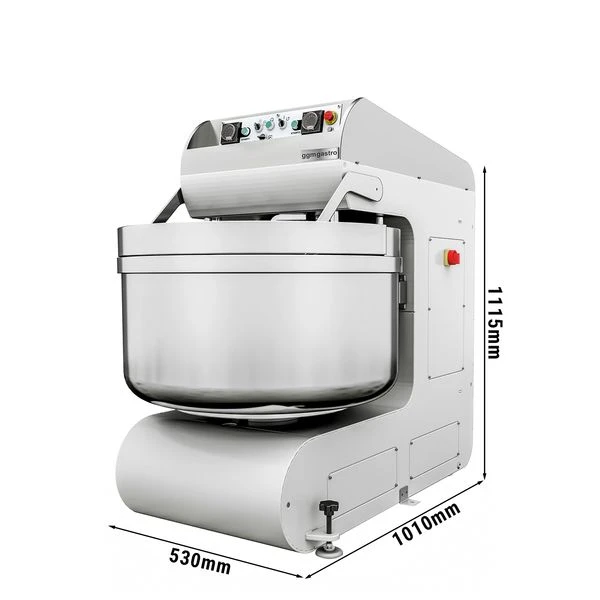 Bäckerei-Spiralteigknetmaschine 70 Liter / 40 Kg - 2 Geschwindigkeiten - Mit Festem Kessel - 2 Motoren 1 Bäckerei-Spiralteigknetmaschine 70 Liter / 40 Kg - 2 Geschwindigkeiten - Mit Festem Kessel - 2 Motoren