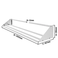 Wandbord Für Spülkörbe - 2500mm - 1 Ablage