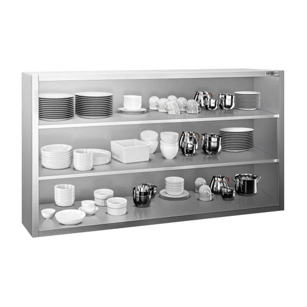 Edelstahl Wandhängeschrank PREMIUM - 1600x400mm - Ohne Schiebetür - 1000mm Hoch 3 Edelstahl Wandhängeschrank PREMIUM - 1600x400mm - Ohne Schiebetür - 1000mm Hoch – Bild 3