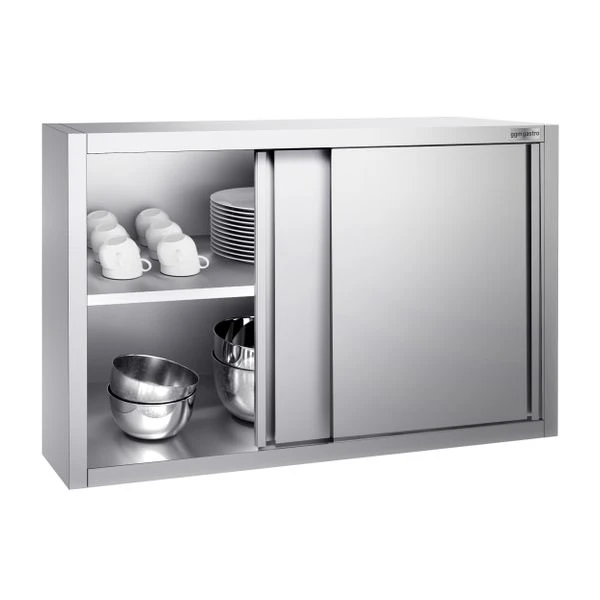 Edelstahl Wandhängeschrank PREMIUM - 1000x400mm - Mit Schiebetür - 800mm Hoch 3 Edelstahl Wandhängeschrank PREMIUM - 1000x400mm - Mit Schiebetür - 800mm Hoch – Bild 3