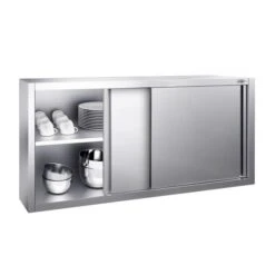 Edelstahl Wandhängeschrank PREMIUM - 1400x400mm - Mit Schiebetür - 650mm Hoch -Küchenbedarf Discounter WSK144 2 bc5f