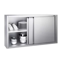 Edelstahl Wandhängeschrank PREMIUM - 1400x400mm - Mit Schiebetür - 1000mm Hoch -Küchenbedarf Discounter WSK148 2 95d1
