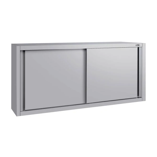 Edelstahl Wandhängeschrank ECO - 1600x400mm - Mit Schiebetür - 650mm Hoch 2 Edelstahl Wandhängeschrank ECO - 1600x400mm - Mit Schiebetür - 650mm Hoch – Bild 2