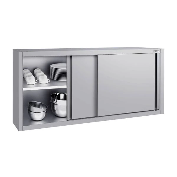 Edelstahl Wandhängeschrank ECO - 1600x400mm - Mit Schiebetür - 650mm Hoch 3 Edelstahl Wandhängeschrank ECO - 1600x400mm - Mit Schiebetür - 650mm Hoch – Bild 3