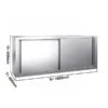 Edelstahl Wandhängeschrank PREMIUM - 1800x400mm - Mit Schiebetür - 650mm Hoch