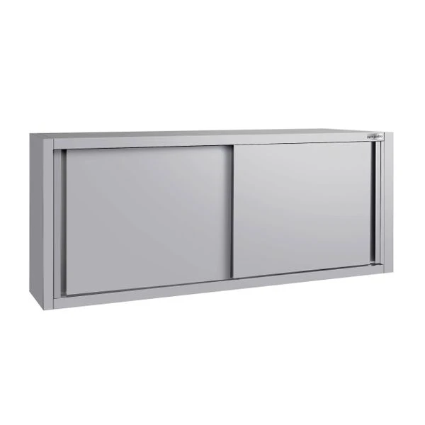 Edelstahl Wandhängeschrank ECO - 1800x400mm - Mit Schiebetür - 650mm Hoch 2 Edelstahl Wandhängeschrank ECO - 1800x400mm - Mit Schiebetür - 650mm Hoch – Bild 2