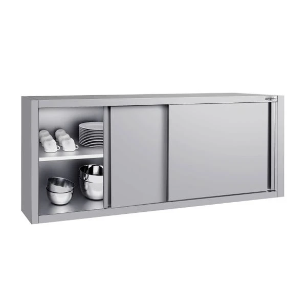 Edelstahl Wandhängeschrank ECO - 1800x400mm - Mit Schiebetür - 650mm Hoch 3 Edelstahl Wandhängeschrank ECO - 1800x400mm - Mit Schiebetür - 650mm Hoch – Bild 3