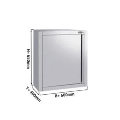 Edelstahl Wandhängeschrank ECO - 600x400mm - Mit Flügeltür - 650mm Hoch