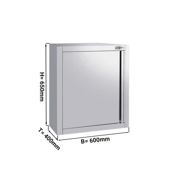 Edelstahl Wandhängeschrank ECO - 600x400mm - Mit Flügeltür - 650mm Hoch 1 Edelstahl Wandhängeschrank ECO - 600x400mm - Mit Flügeltür - 650mm Hoch