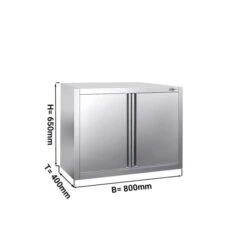 Edelstahl Wandhängeschrank PREMIUM - 800x400mm - Mit Flügeltür - 650mm Hoch