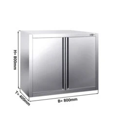 Edelstahl Wandhängeschrank PREMIUM - 800x400mm - Mit Flügeltür - 800mm Hoch
