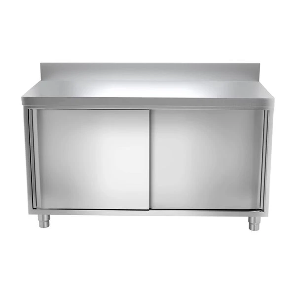 Edelstahl Arbeitsschrank PREMIUM - 1400x800mm - Mit Schiebetür & Aufkantung 4 Edelstahl Arbeitsschrank PREMIUM - 1400x800mm - Mit Schiebetür & Aufkantung – Bild 4