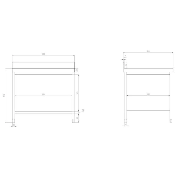 Edelstahl Arbeitstisch PREMIUM - 1000x800mm - Mit Grundboden & Aufkantung 10 Edelstahl Arbeitstisch PREMIUM - 1000x800mm - Mit Grundboden & Aufkantung – Bild 10