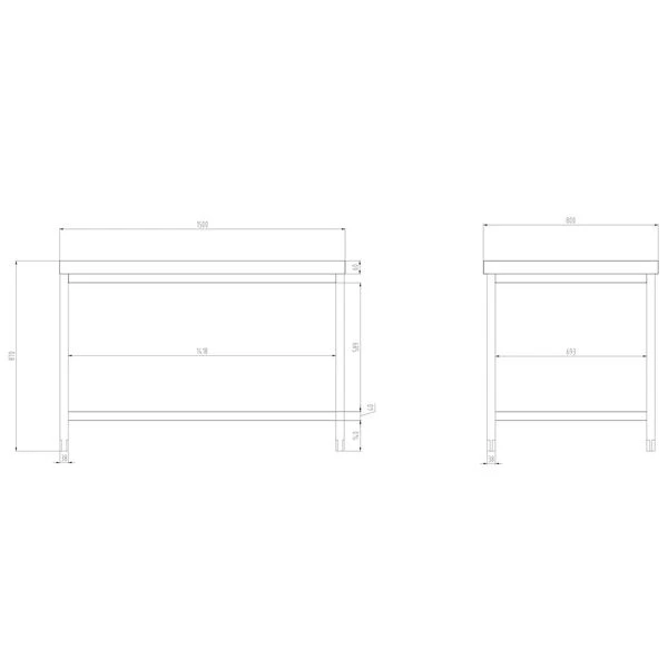 Edelstahl Arbeitstisch PREMIUM - 1500x800mm - Mit Grundboden Ohne Aufkantung 10 Edelstahl Arbeitstisch PREMIUM - 1500x800mm - Mit Grundboden Ohne Aufkantung – Bild 10