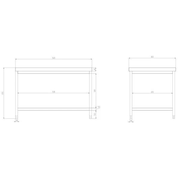Edelstahl Arbeitstisch PREMIUM - 1600x800mm - Mit Grundboden Ohne Aufkantung 10 Edelstahl Arbeitstisch PREMIUM - 1600x800mm - Mit Grundboden Ohne Aufkantung – Bild 10