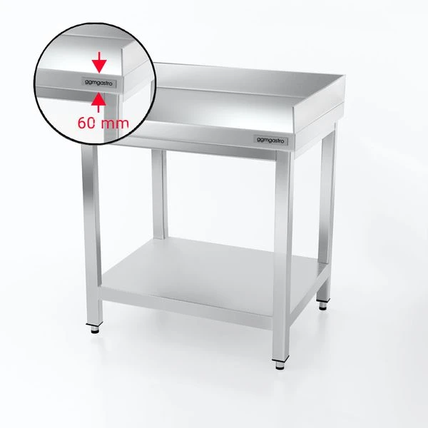 Edelstahl Arbeitstisch PREMIUM - 700x700mm - Mit Grundboden & Aufkantung Hinten + Rechts 2 Edelstahl Arbeitstisch PREMIUM - 700x700mm - Mit Grundboden & Aufkantung Hinten + Rechts – Bild 2
