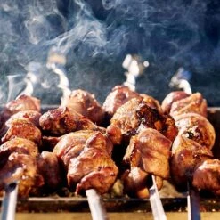 Elektro Bratplatte - 5,7 KW - Gerillt -Küchenbedarf Discounter detail meat kebabs 1 09bd 1