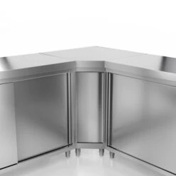 Edelstahl Arbeitsschrank PREMIUM - 1600x700mm - Mit Schiebetür Ohne Aufkantung -Küchenbedarf Discounter millieu arbeitsschrank f999 24