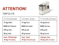 Teigknetmaschine - 22 Liter / 18 Kg - 2 Geschwindigkeiten - Mit Festem Kessel 13 Teigknetmaschine - 22 Liter / 18 Kg - 2 Geschwindigkeiten - Mit Festem Kessel -Küchenbedarf Discounter tmp22 fk a0b5