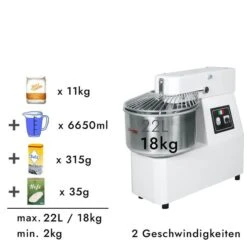 Teigknetmaschine - 22 Liter / 18 Kg - 2 Geschwindigkeiten - Mit Festem Kessel 11 Teigknetmaschine - 22 Liter / 18 Kg - 2 Geschwindigkeiten - Mit Festem Kessel -Küchenbedarf Discounter tmp22 fk rezept 3 2ab3