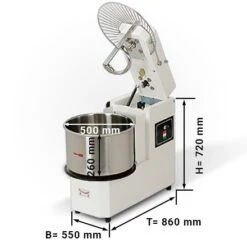 Teigknetmaschine - 53 Liter / 44 Kg - 1 Geschwindigkeit - Kessel Abnehmbar Und Rührwerk Aufklappbar