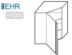 Edelstahl Eck - Wandhängeschrank - 700x400mm - Mit Flügeltür - Höhe: 1000mm -Küchenbedarf Discounter zeichnung ehr710 1a41